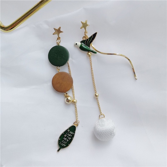 Unique Asymmetric Bird Earrings 3 for $30 - Picture 2 of 3